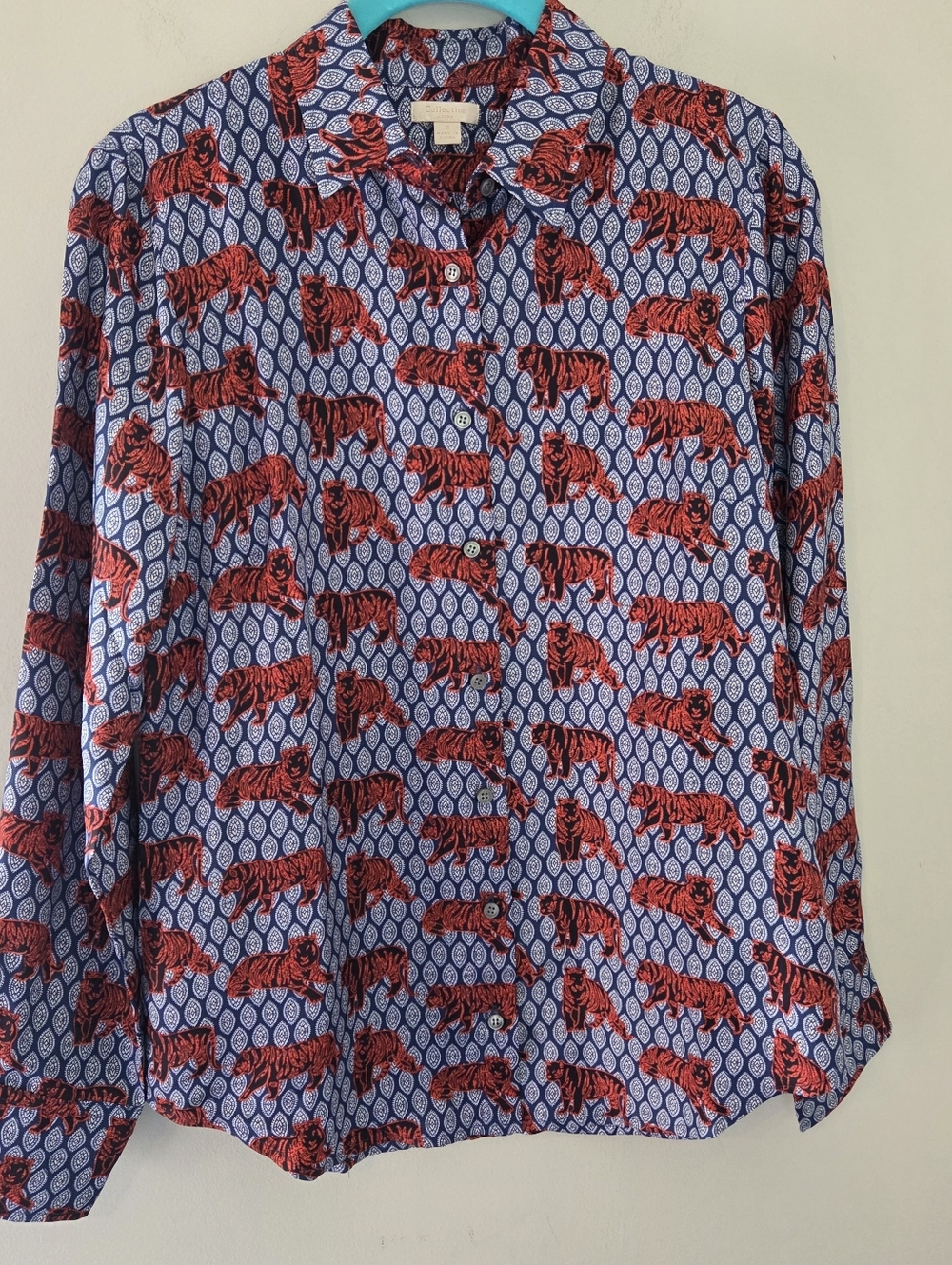 Collection by J. Crew Tiger Print Silk Top